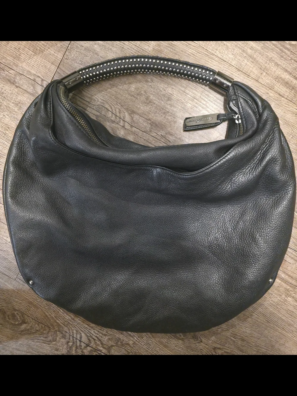 Kenneth Cole Leather Stud-Handle Hobo Bag